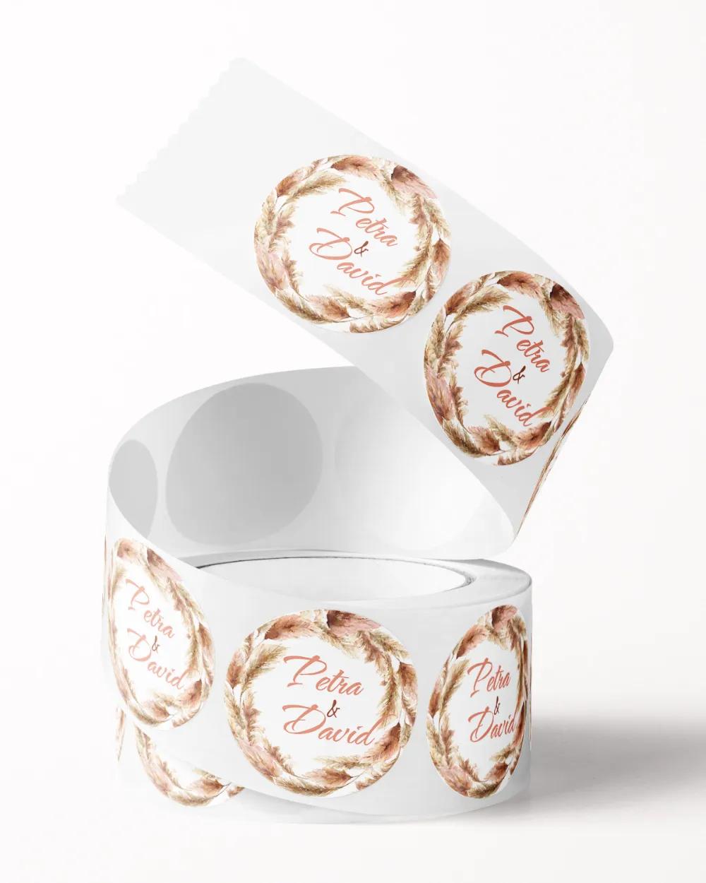 Svatební mini nálepky na obálky a dárky Bohem I. 1/3