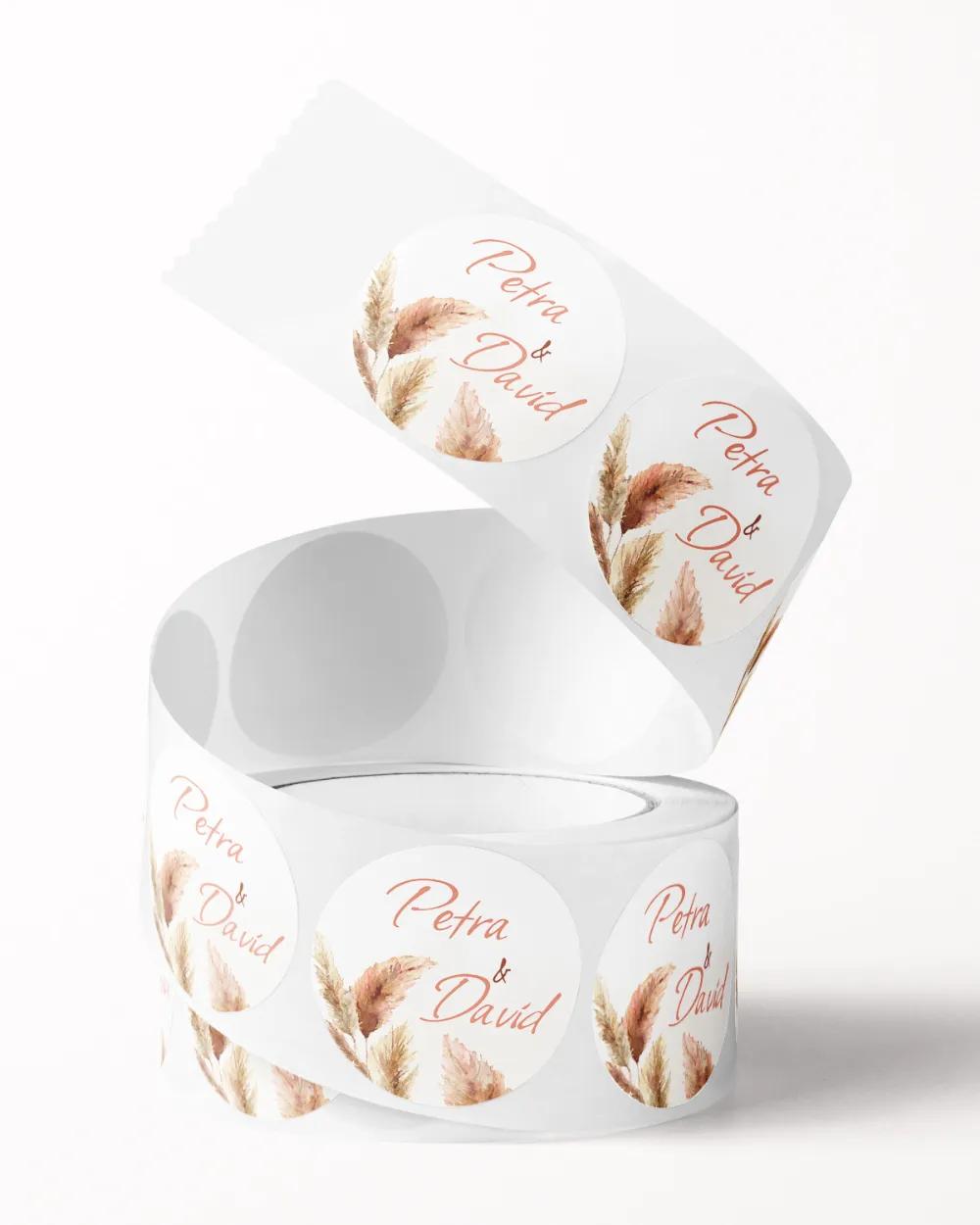 Svatební mini nálepky na obálky a dárky Bohem II. 2/3