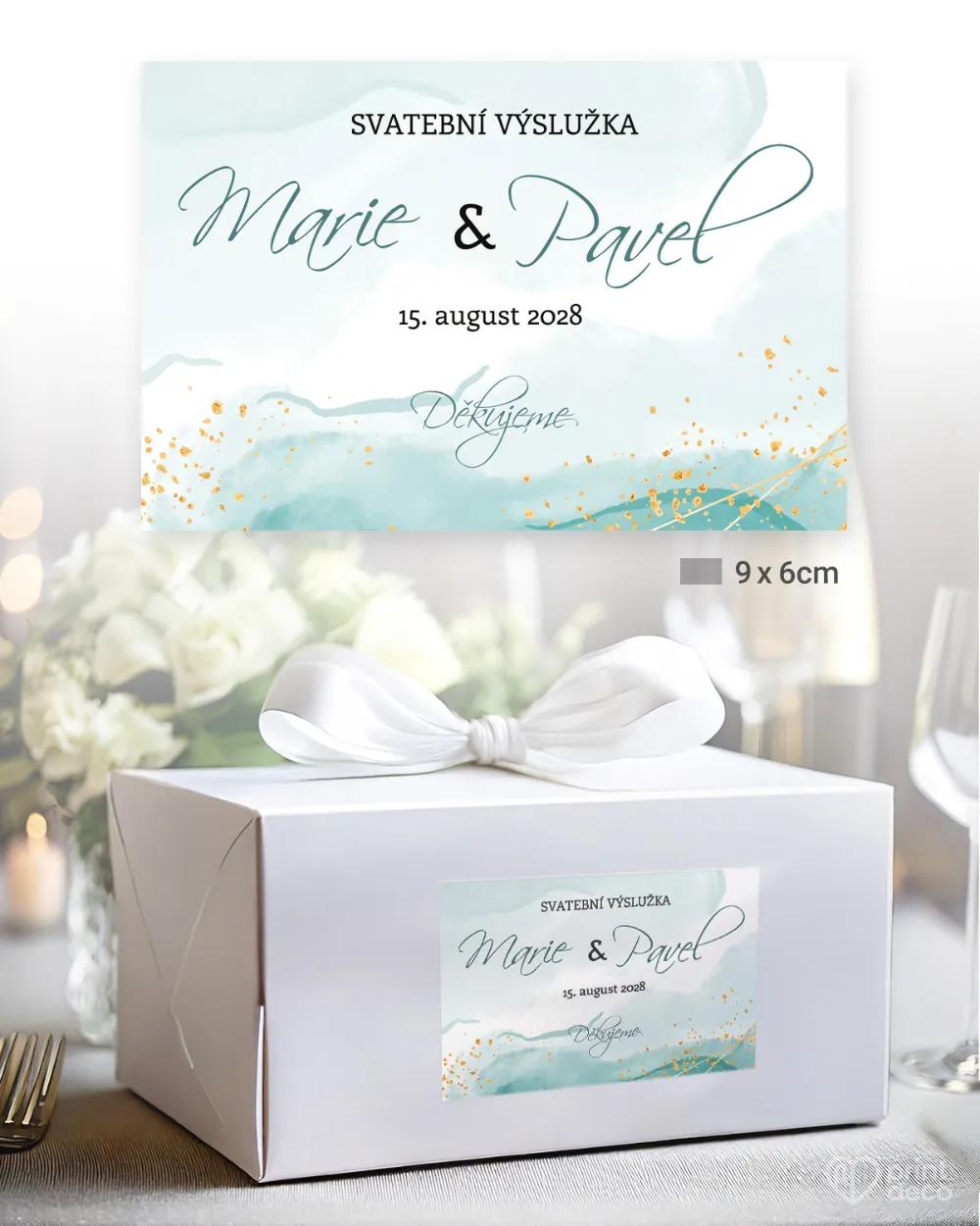 Svatební samolepky na výslužky abstrakt III. 2/3