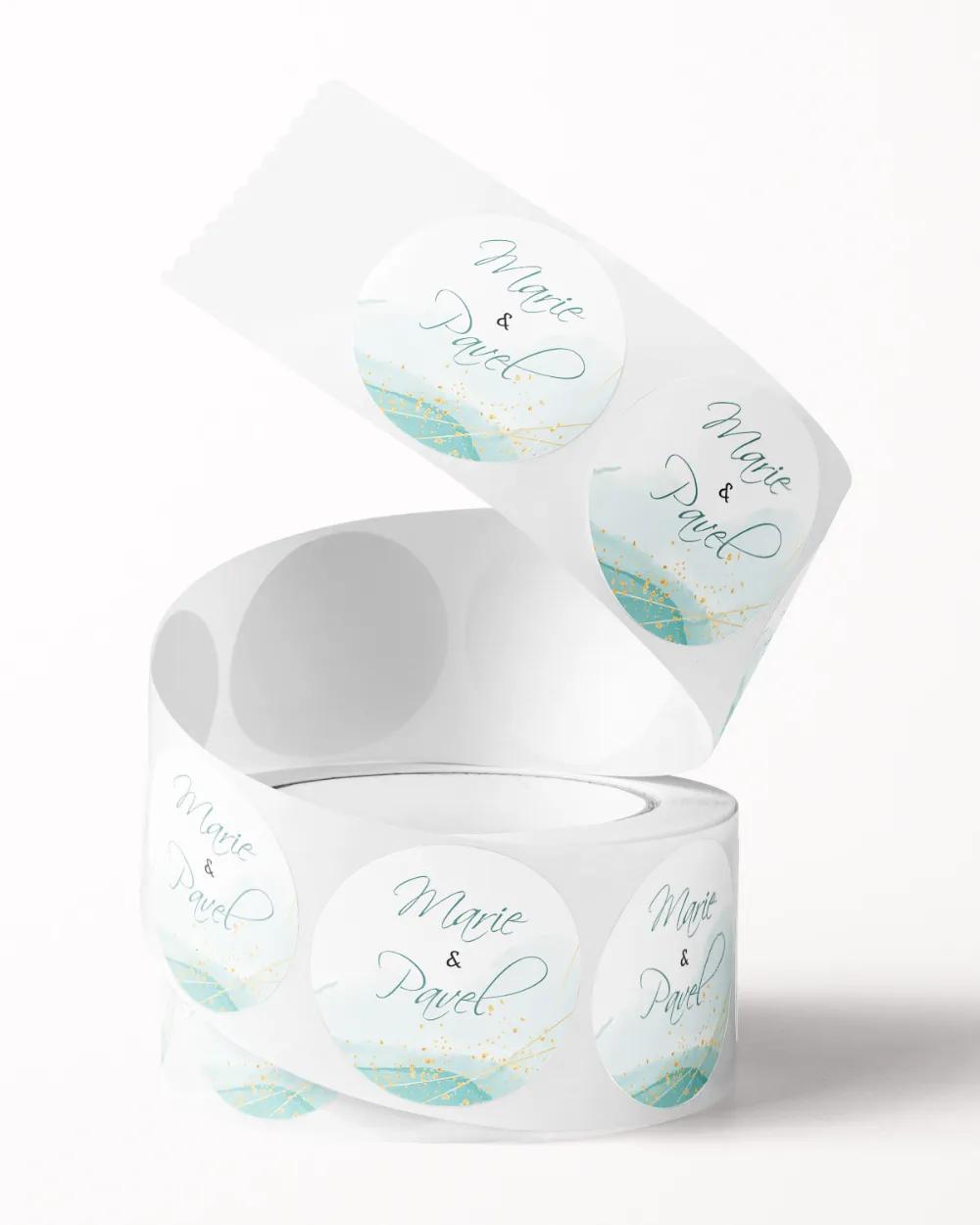 Svatební mini nálepky na obálky a dárky – Abstrakt III. 1/3