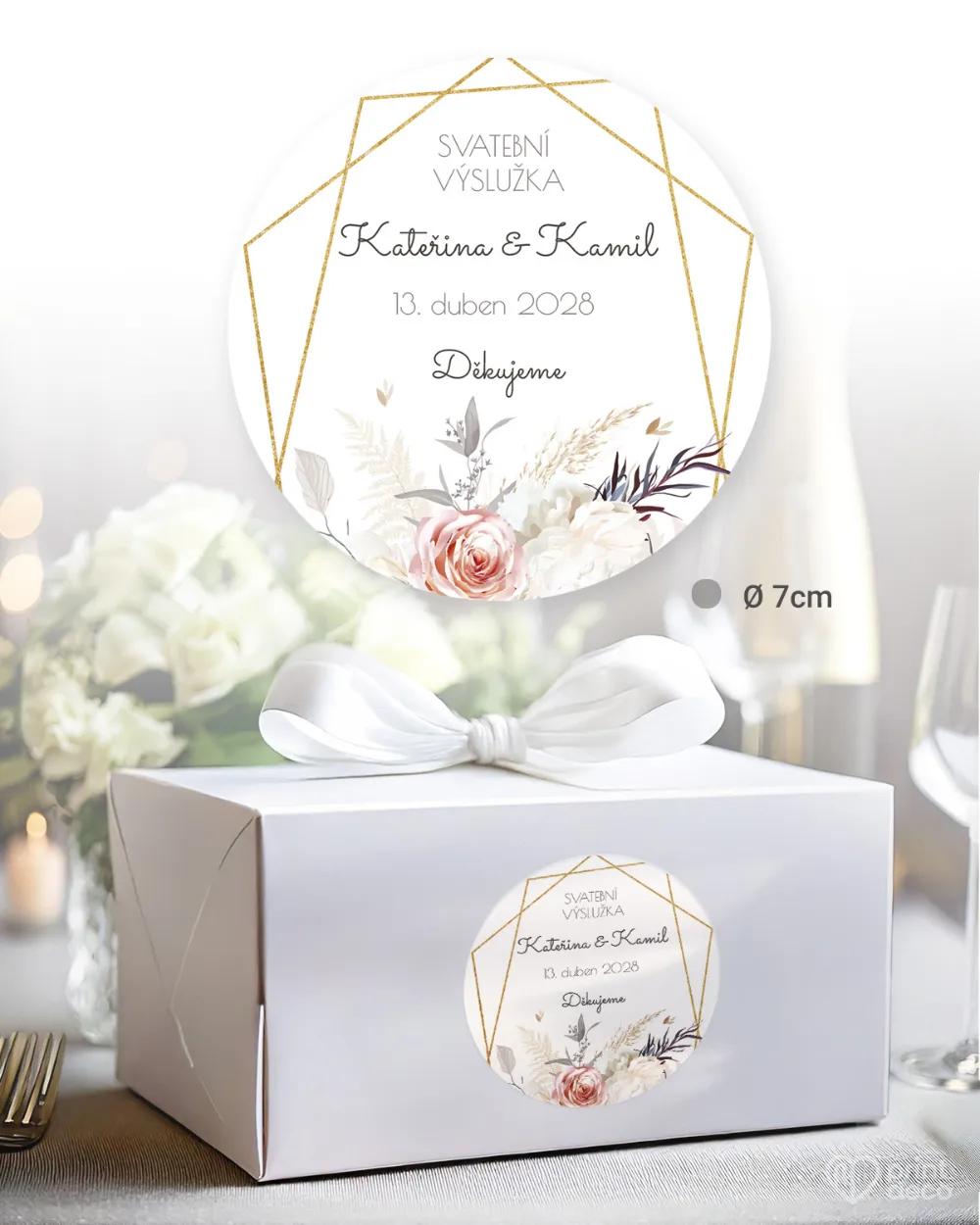 Svatební samolepky na výslužky rozkvetlé květiny I. 1/3