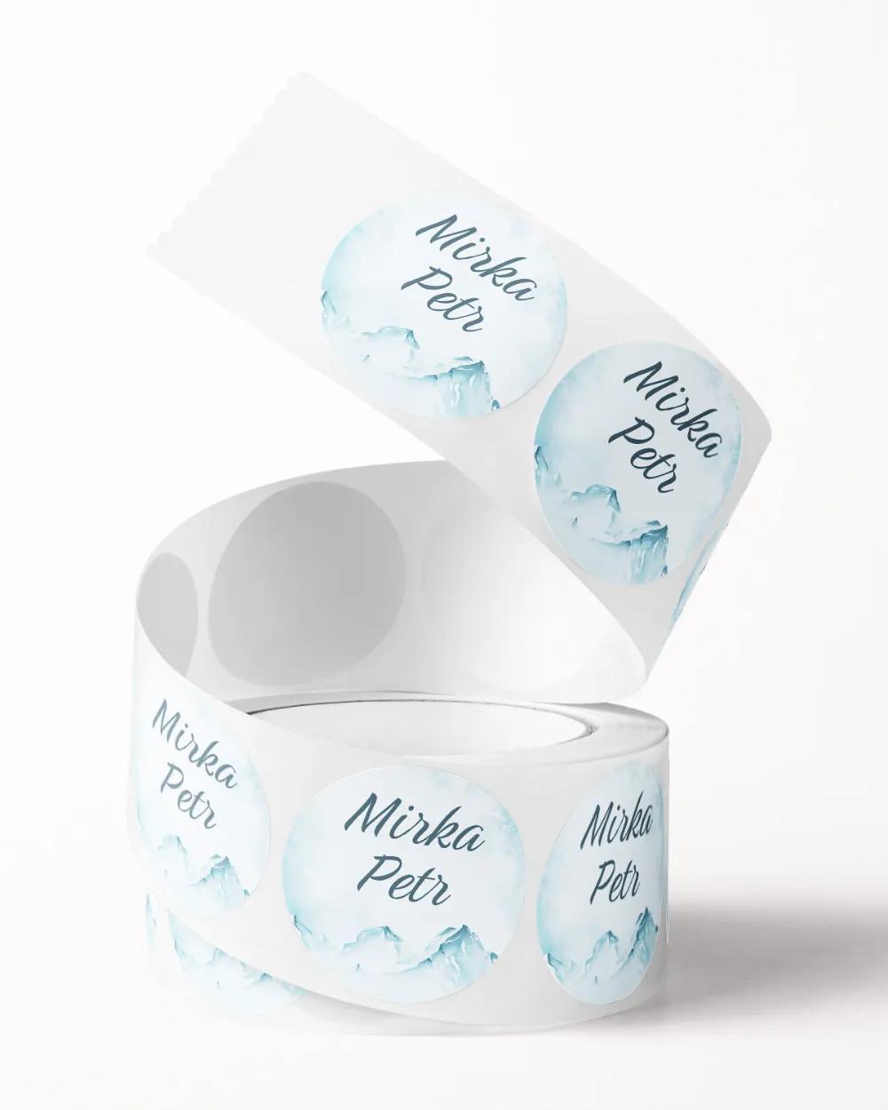 Svatební mini nálepky na obálky a dárky Zimní krajina II. 2/3