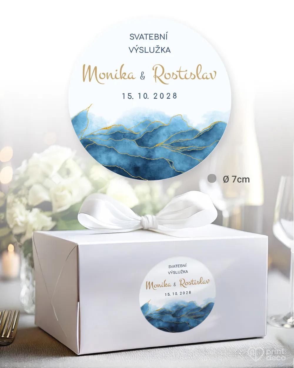 Nálepky na výslužky Abstrakt 04 modrá 1/3