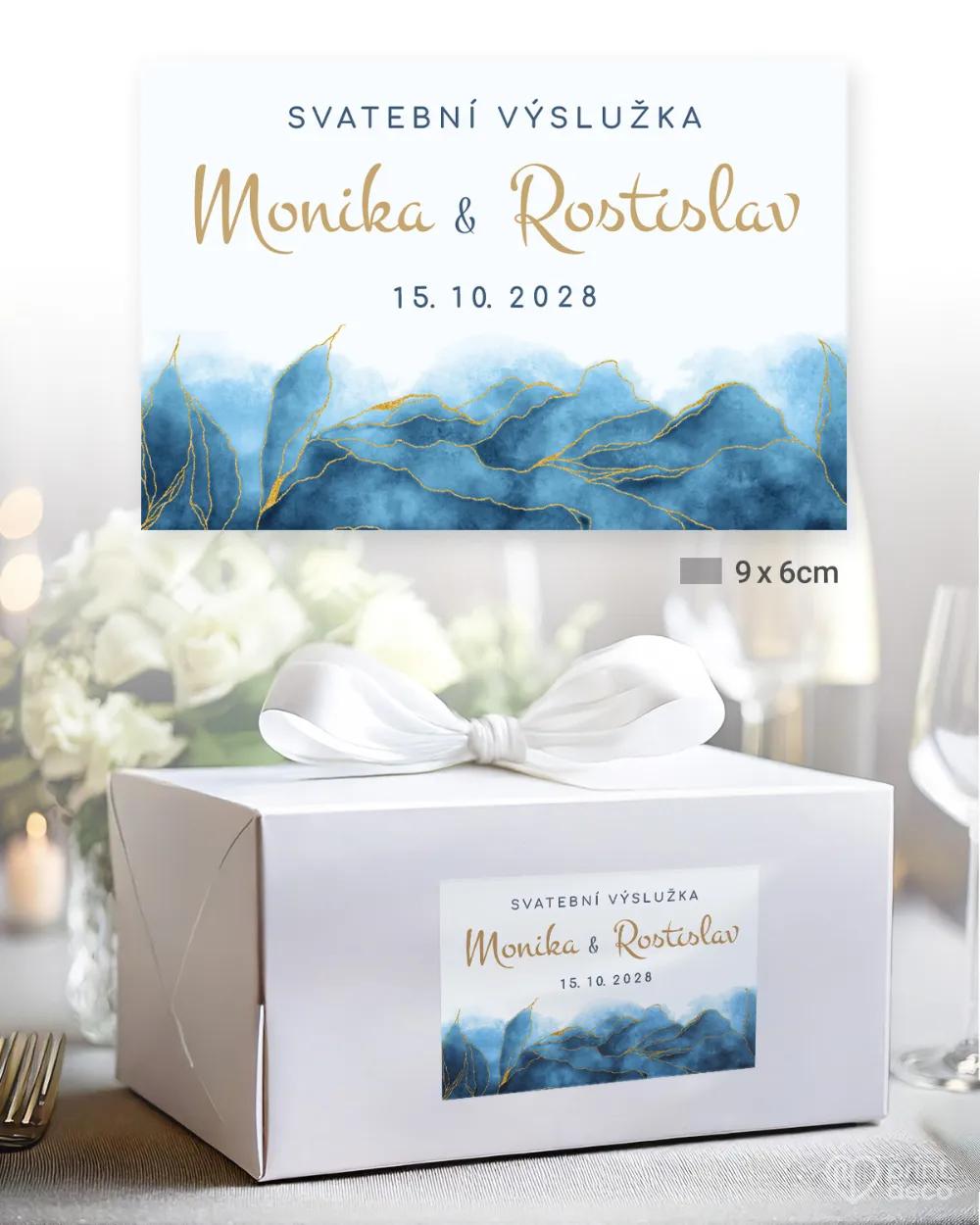 Nálepky na výslužky Abstrakt 04 modrá 2/3