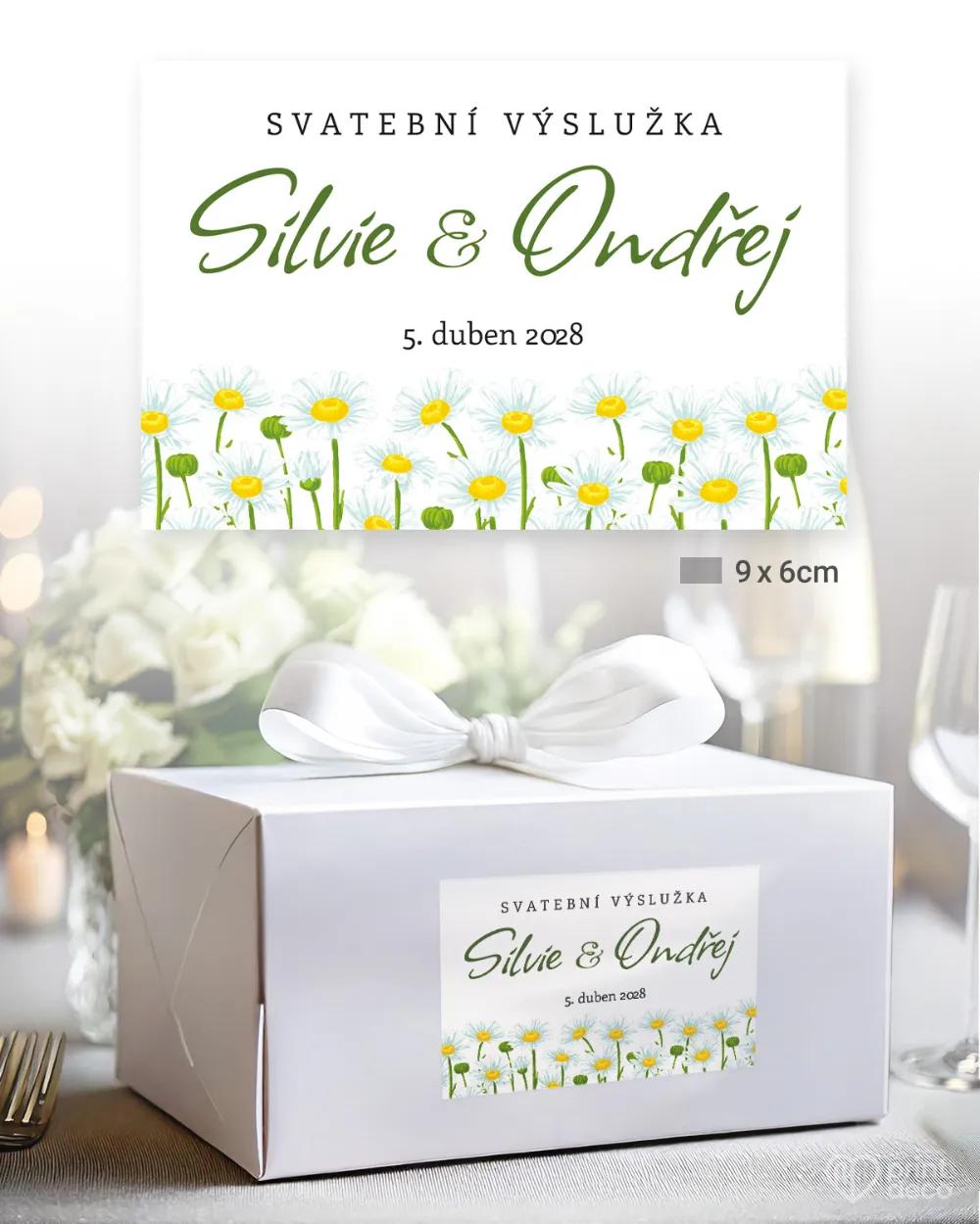 Svatební samolepky na výslužky něžné sedmikrásky 2/3