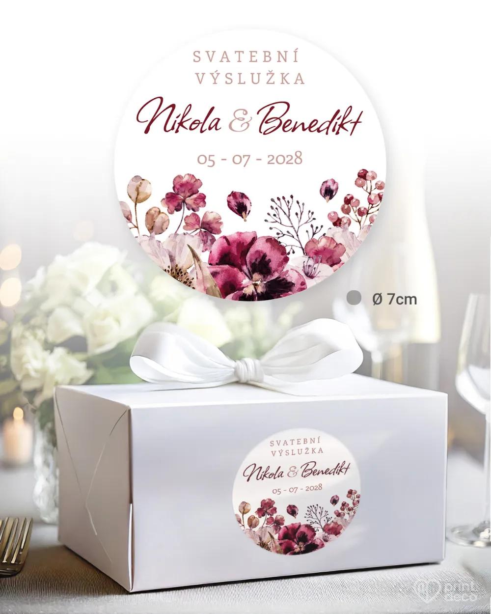 Svatební samolepky na výslužky kytice květin 2/3