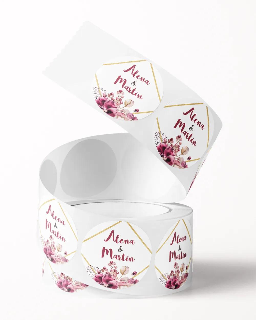 Svatební mini nálepky na obálky a dárky Rozkvetlé květiny II. 1/3