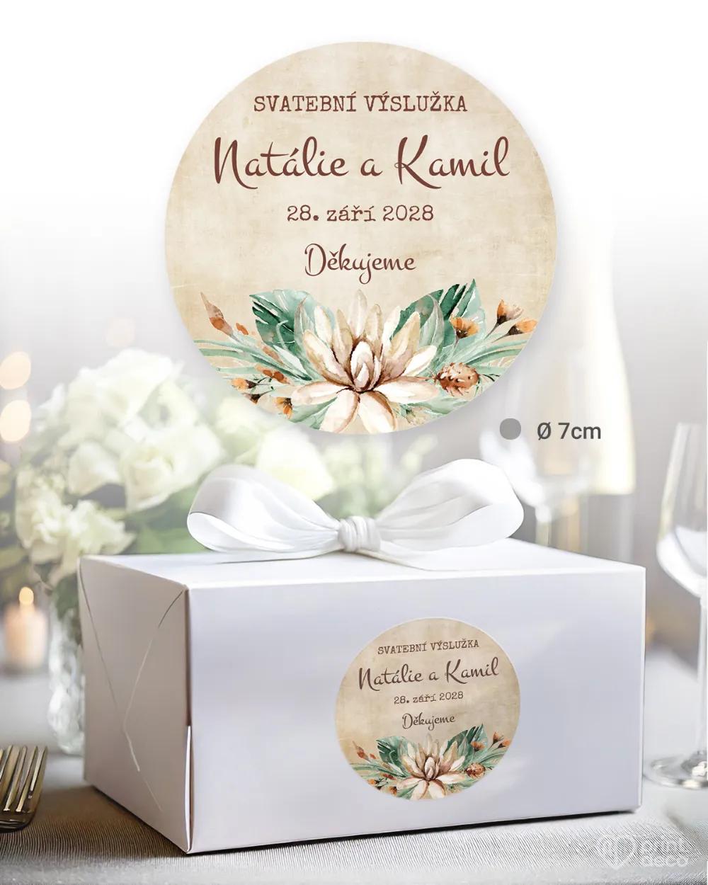 Svatební samolepky na výslužky savana I. 2/3