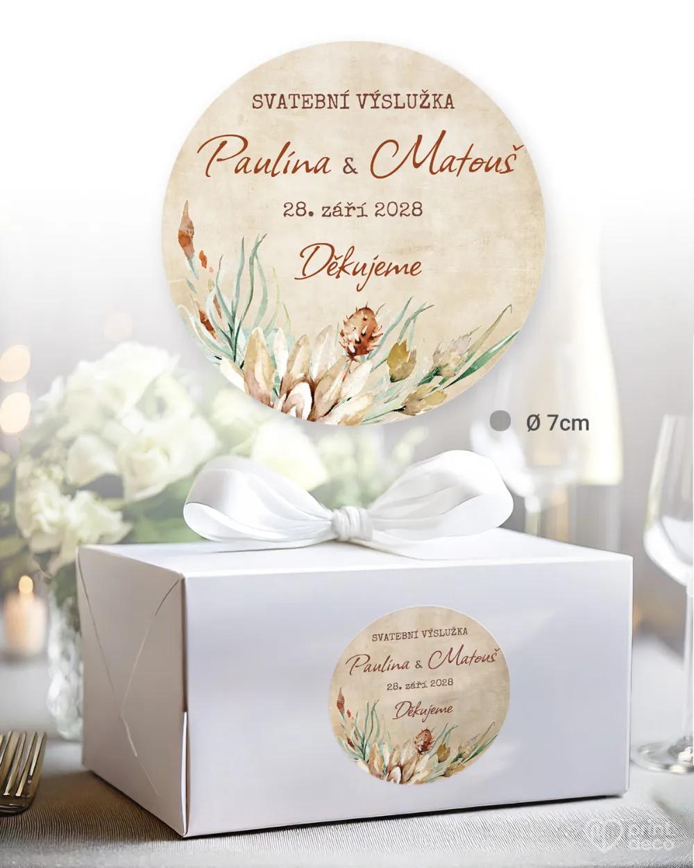 Svatební samolepky na výslužky savana II. 1/3