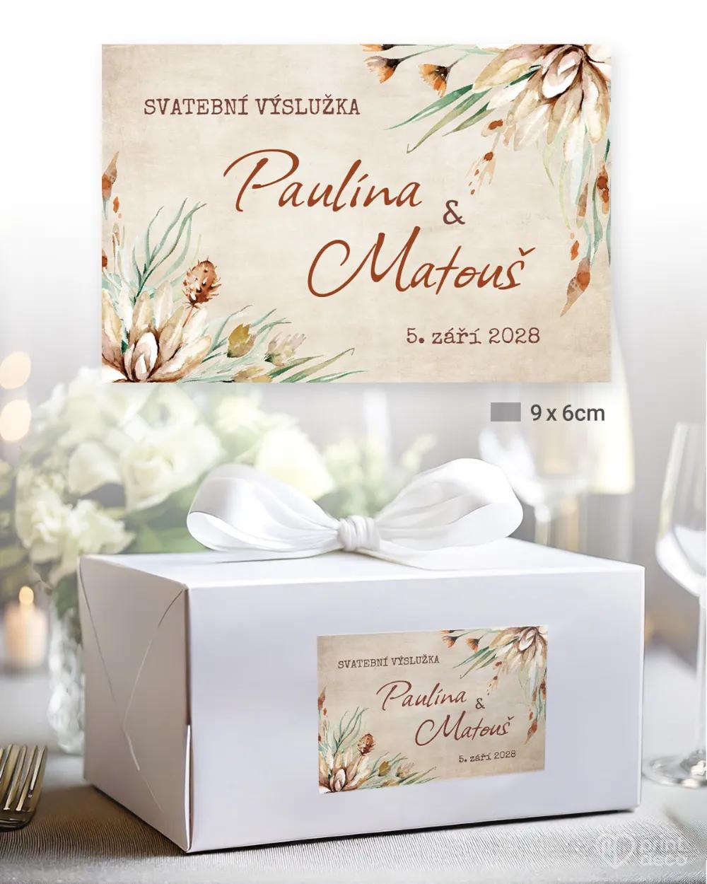 Svatební samolepky na výslužky savana II. 2/3