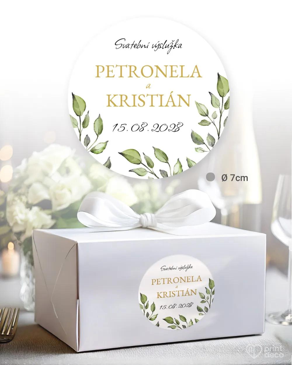Svatební samolepky na výslužky Greenery VII. 1/3