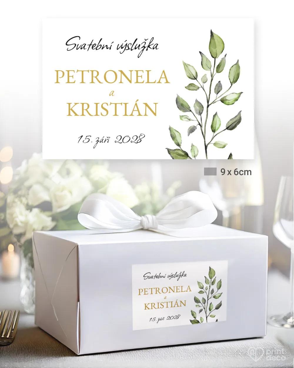 Svatební samolepky na výslužky Greenery VII. 2/3