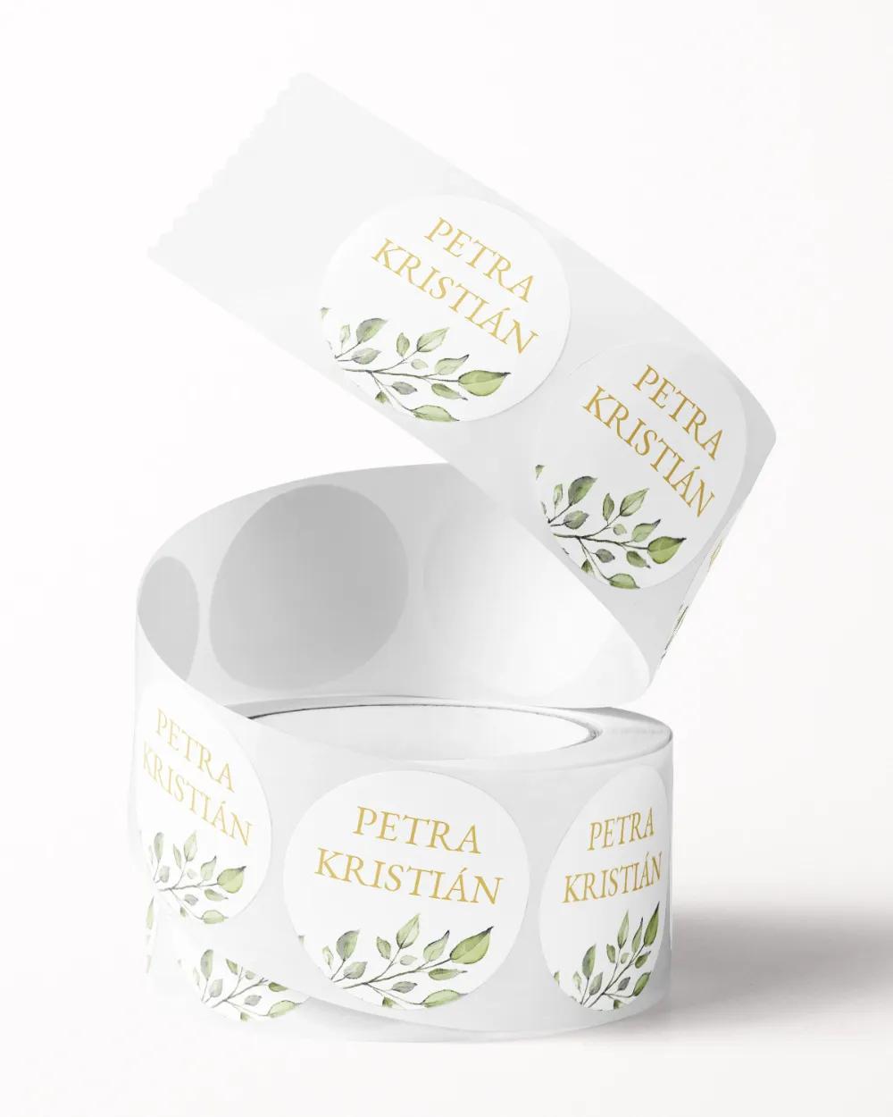 Svatební mini nálepky na obálky a dárky Greenery VII. 2/3