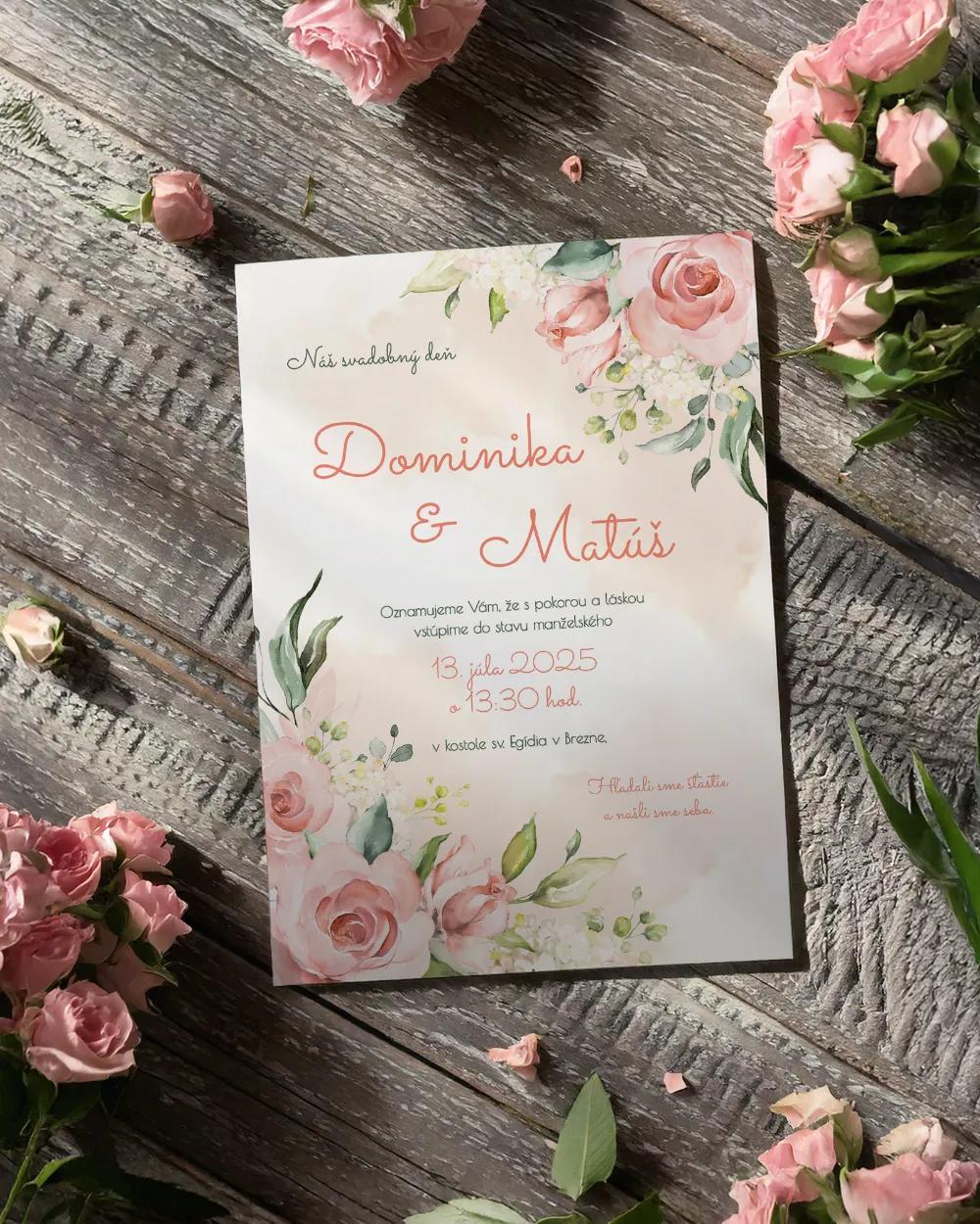 Svatební oznámení - Kvetoucí růže 1/2