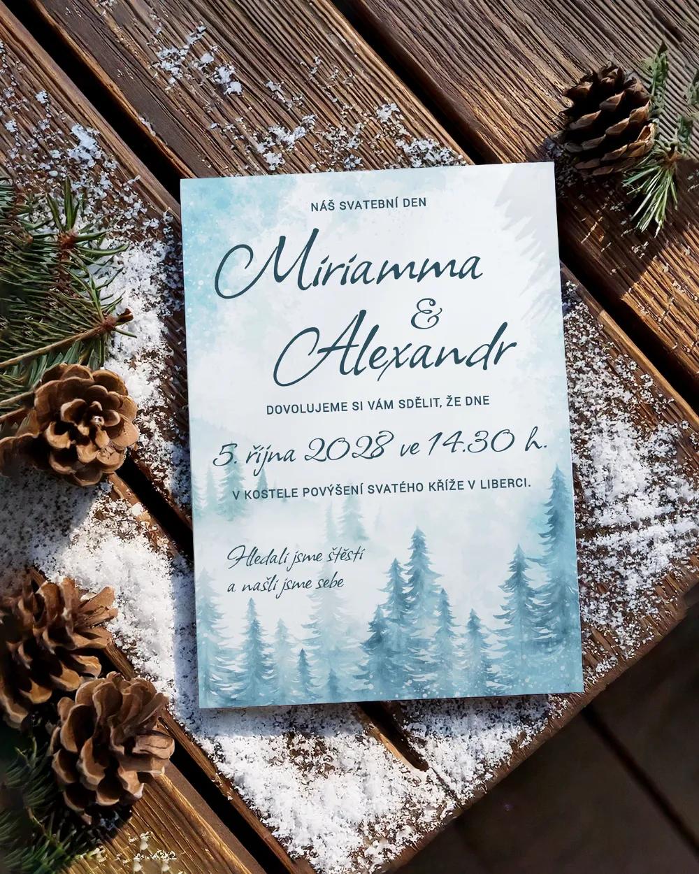 Svatební oznámení - Zimní krajina 01 1/2