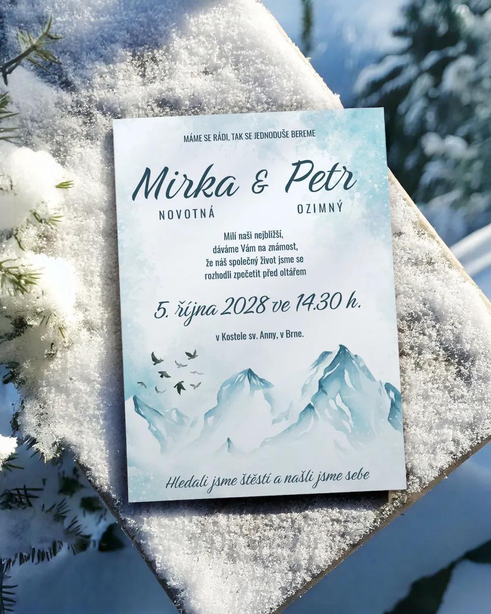 Svatební oznámení - Zimní krajina 02 1/2