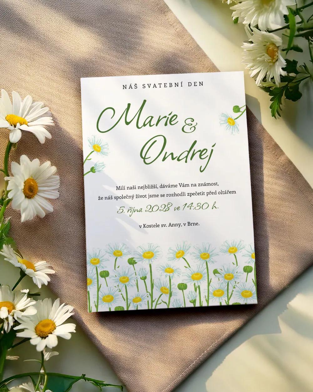 Svatební oznámení - Něžné sedmikrásky 1/2