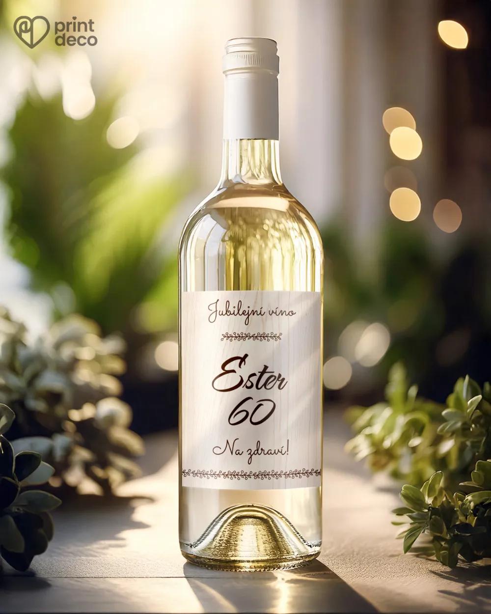 Etikety na láhve Světlé dřevo 1/2