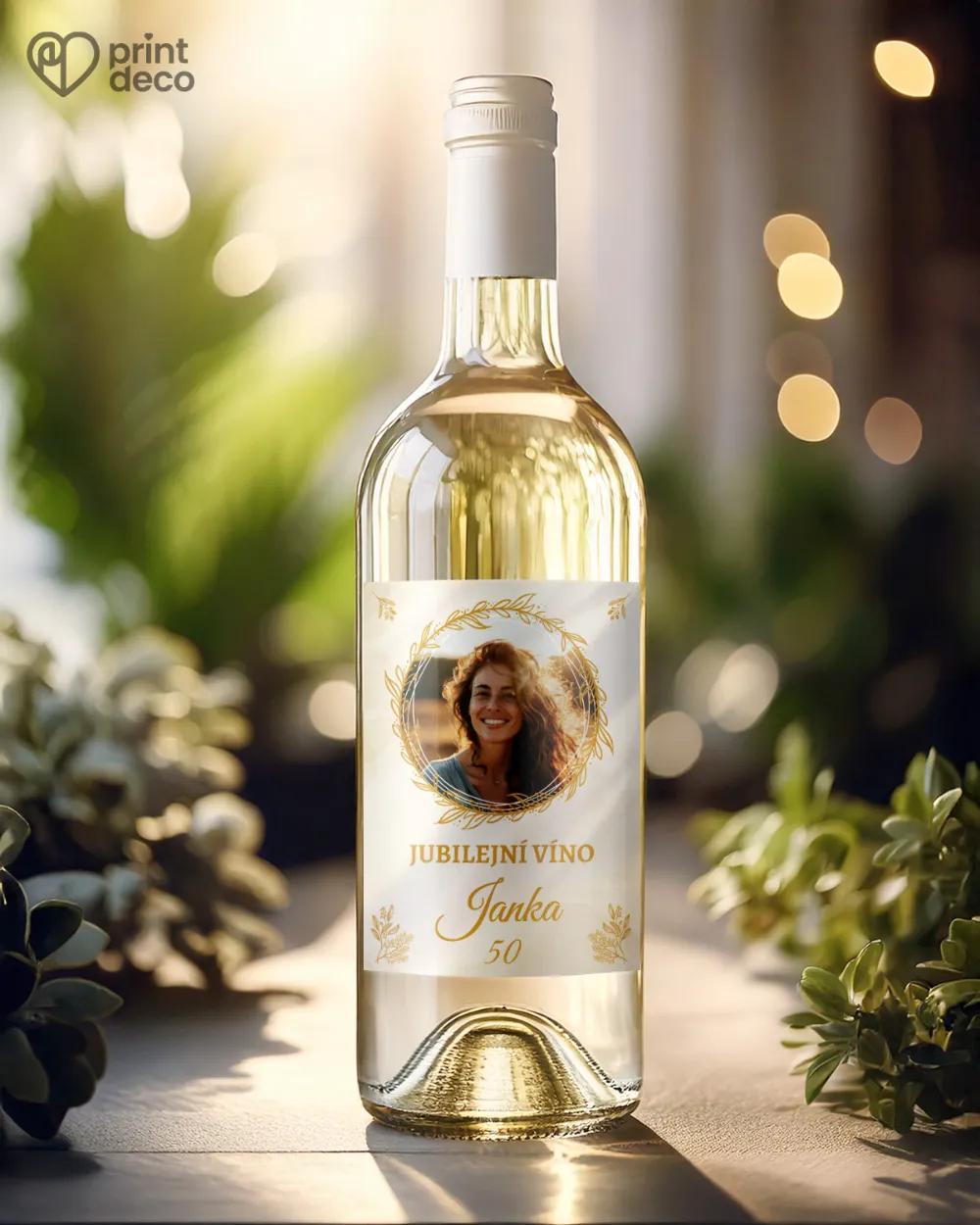 Etikety na láhve Zlaté květiny II. s fotografií 1/2