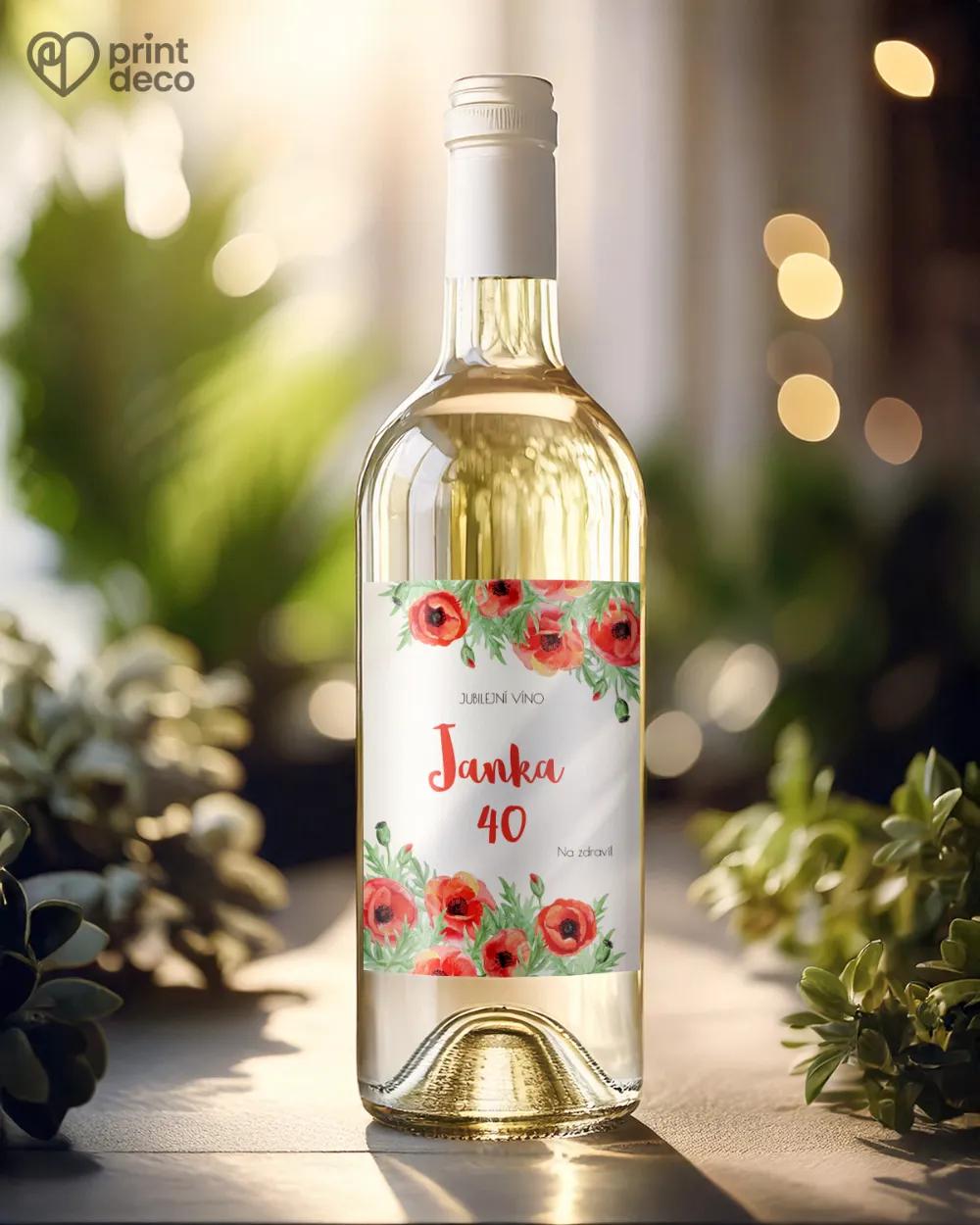 Etikety na láhve Polní máky I. 1/2