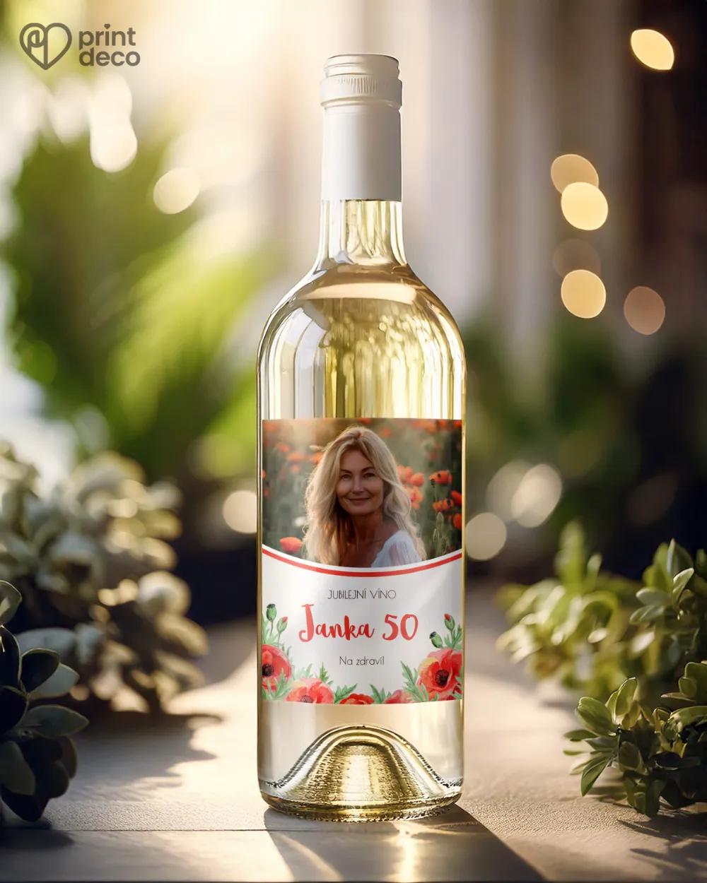 Etikety na láhve Polní máky I. s fotografií 1/2