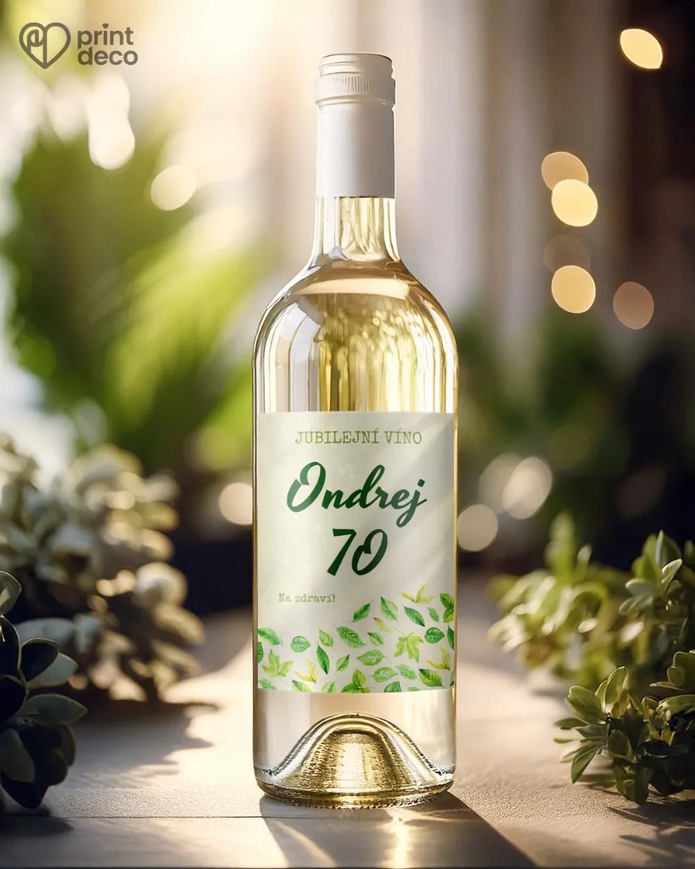 Etikety na láhve Zelené listy 1/2