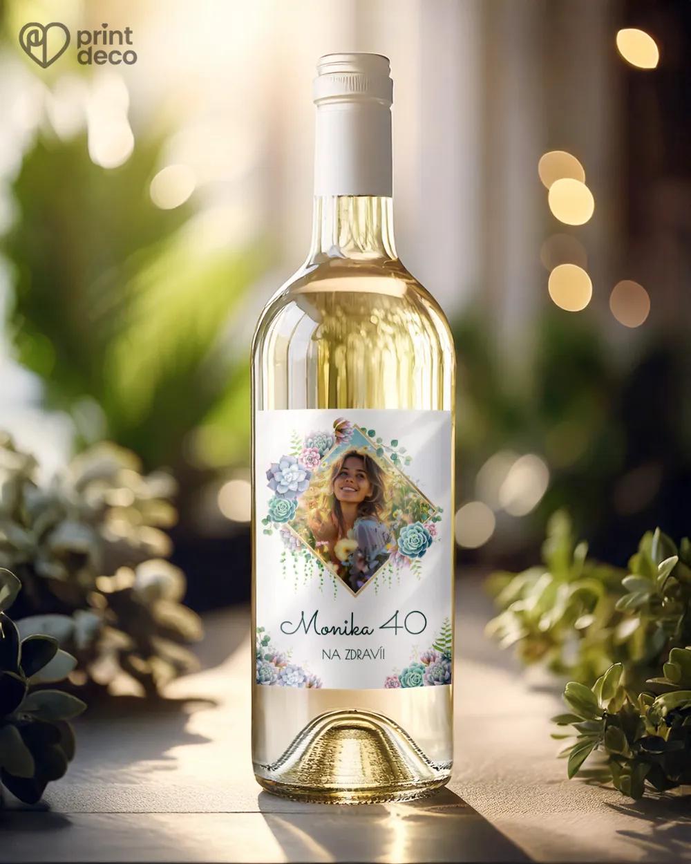 Etikety na láhve Sukulenty s fotografií 1/2