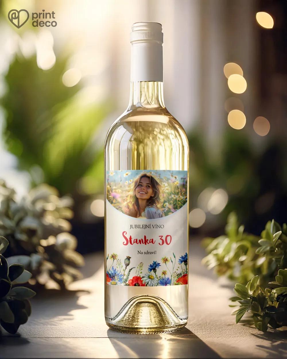 Etikety na láhve Polní květiny III. s fotografií 1/2