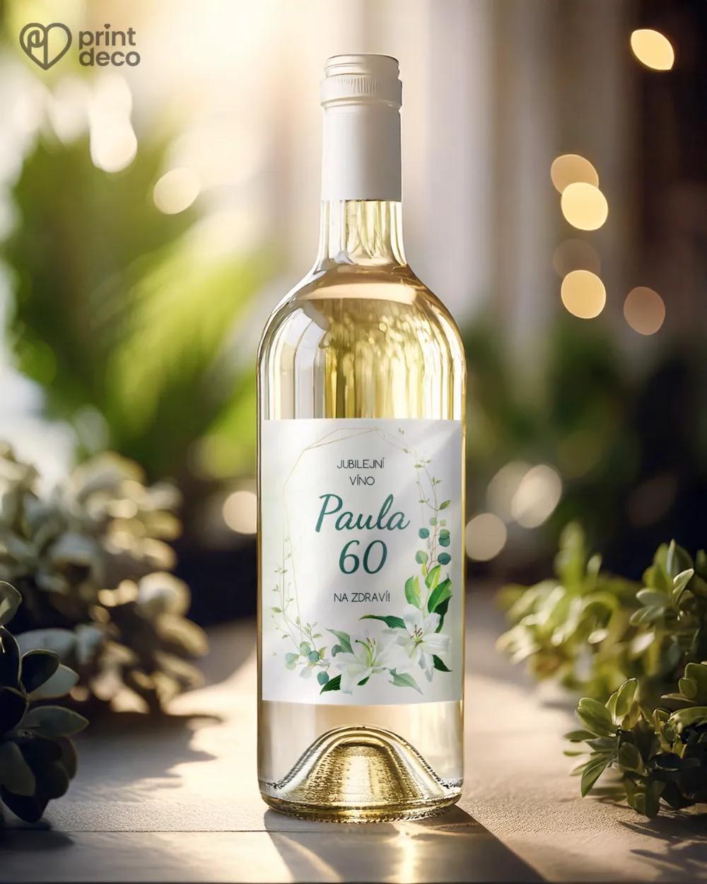 Etikety na láhve Bílé lilie 1/2