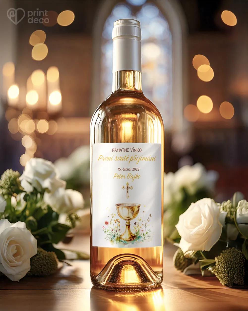 Etikety na láhve na svátost křtu, přijímání, biřmování – motiv 37 1/2