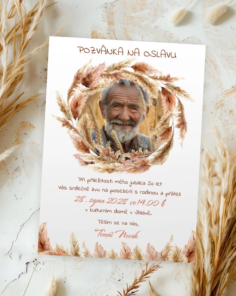 Pozvánka na narozeniny s fotkou Bohem 01