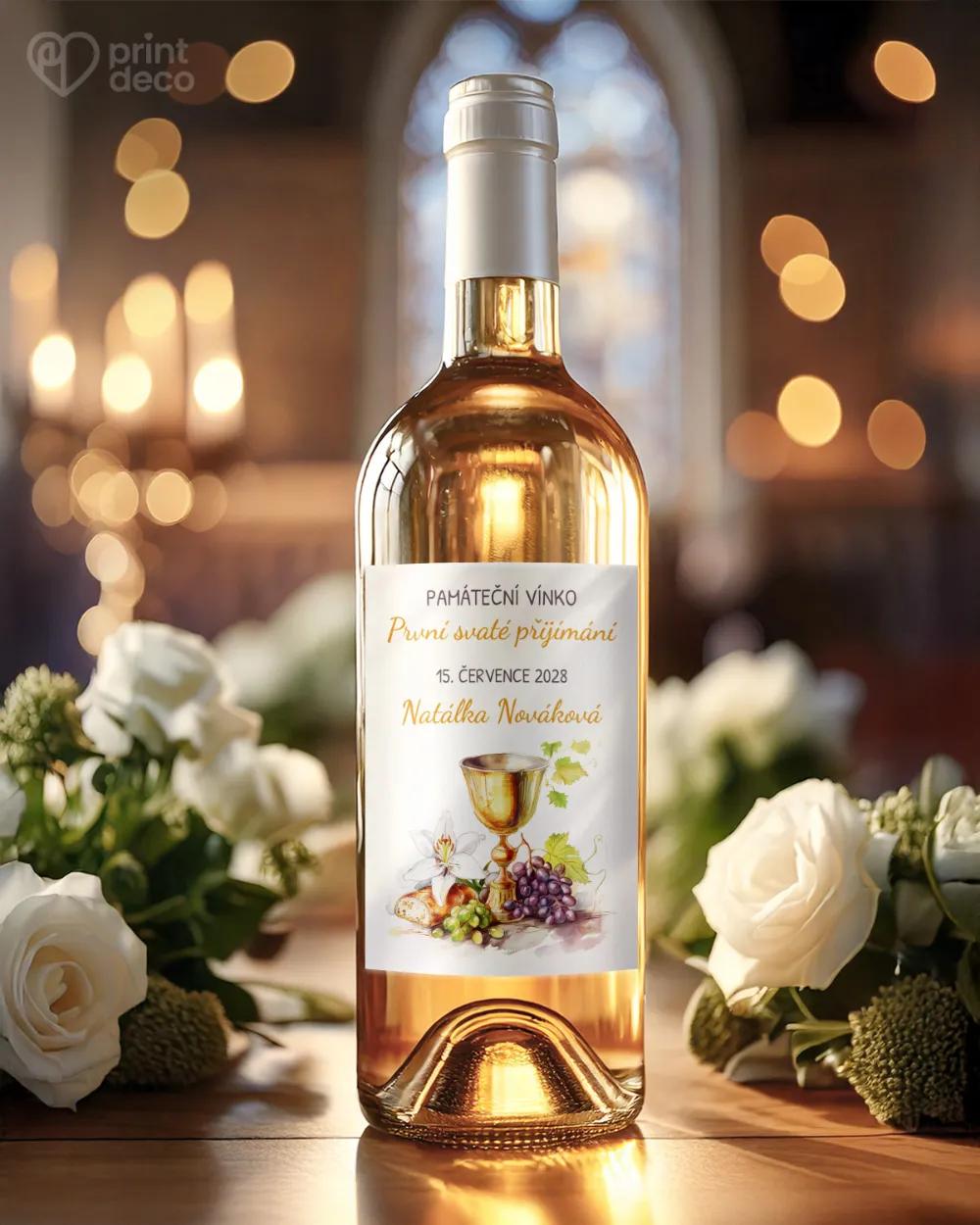 Etikety na láhve na svátost křtu, přijímání, biřmování – motiv 55 1/2