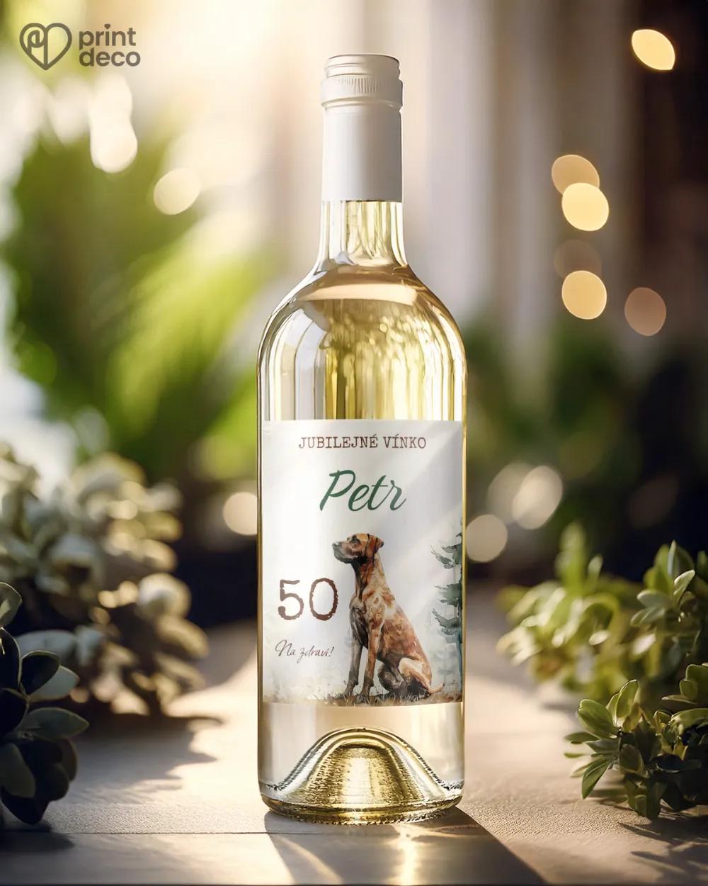 Etikety na láhve Lovecký pes III. 1/2