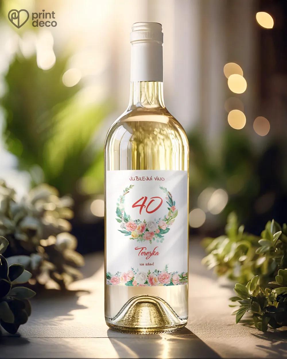 Etikety na láhve Věnec květin 1/2