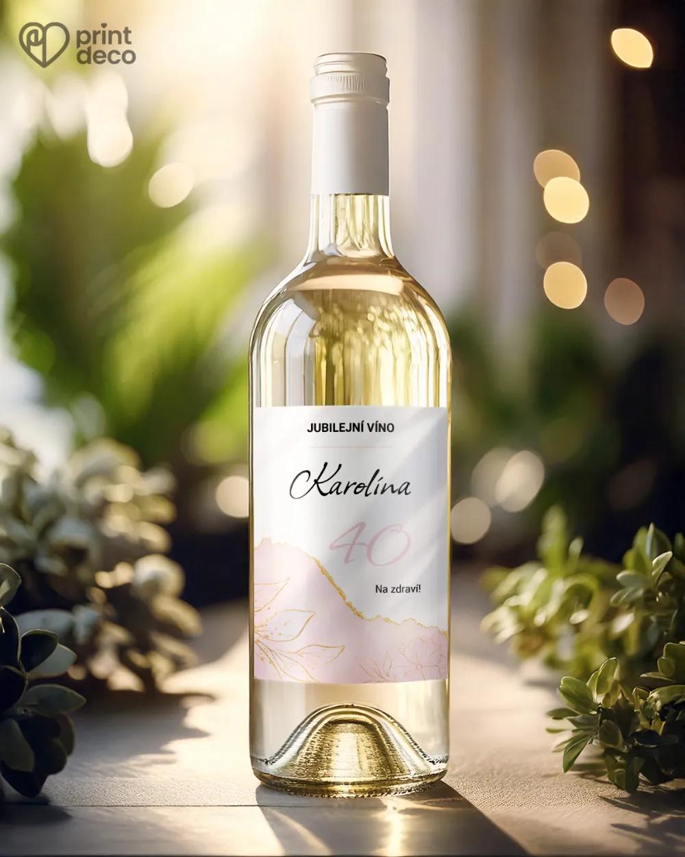 Etikety na láhve Mramor s květinami I. 1/2