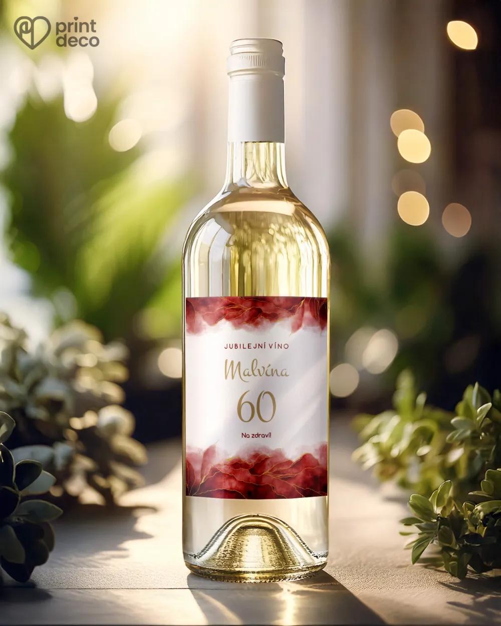 Etikety na láhve Abstrakt III. bordó 1/2