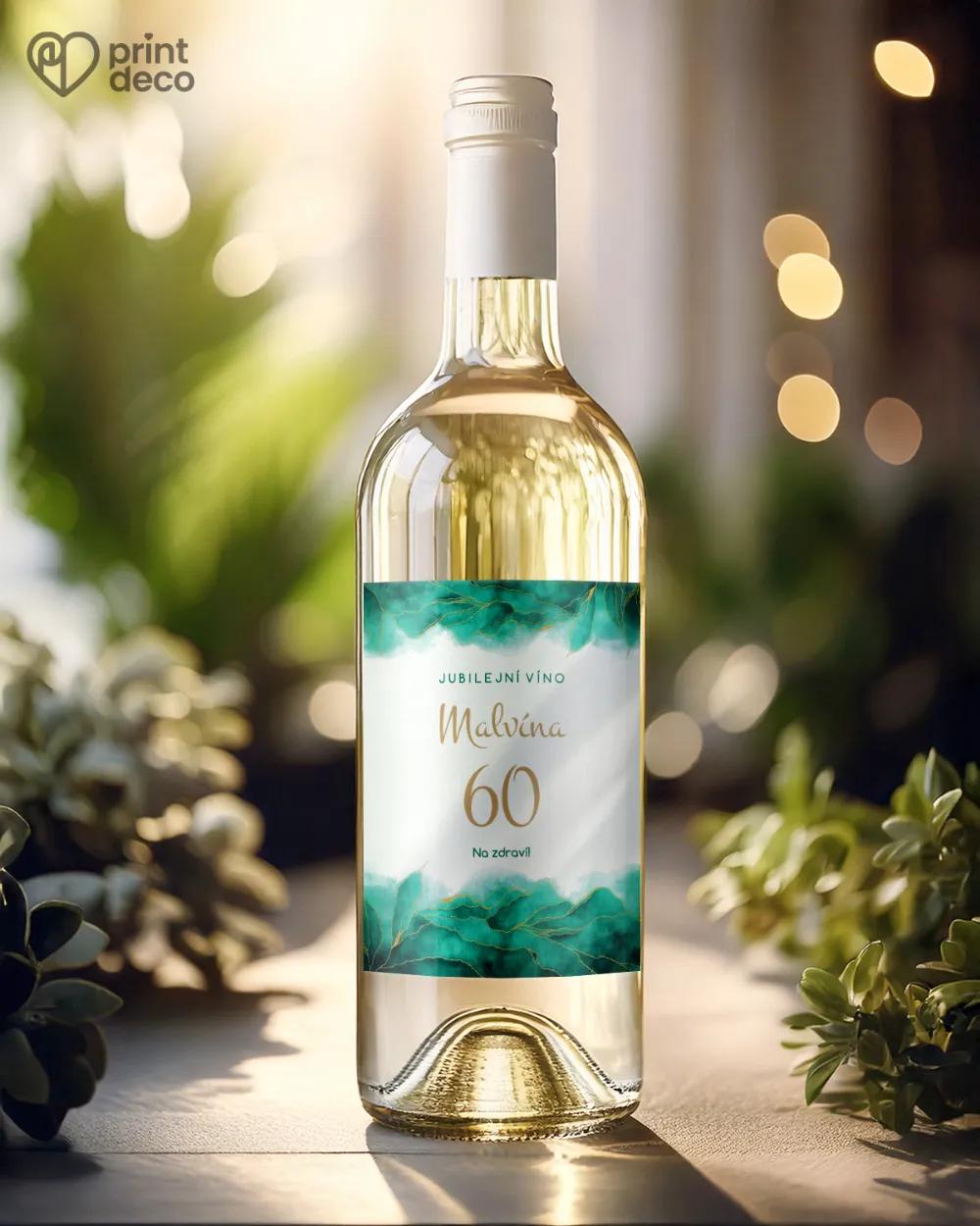 Etikety na láhve Abstrakt III. smaragdová 1/2