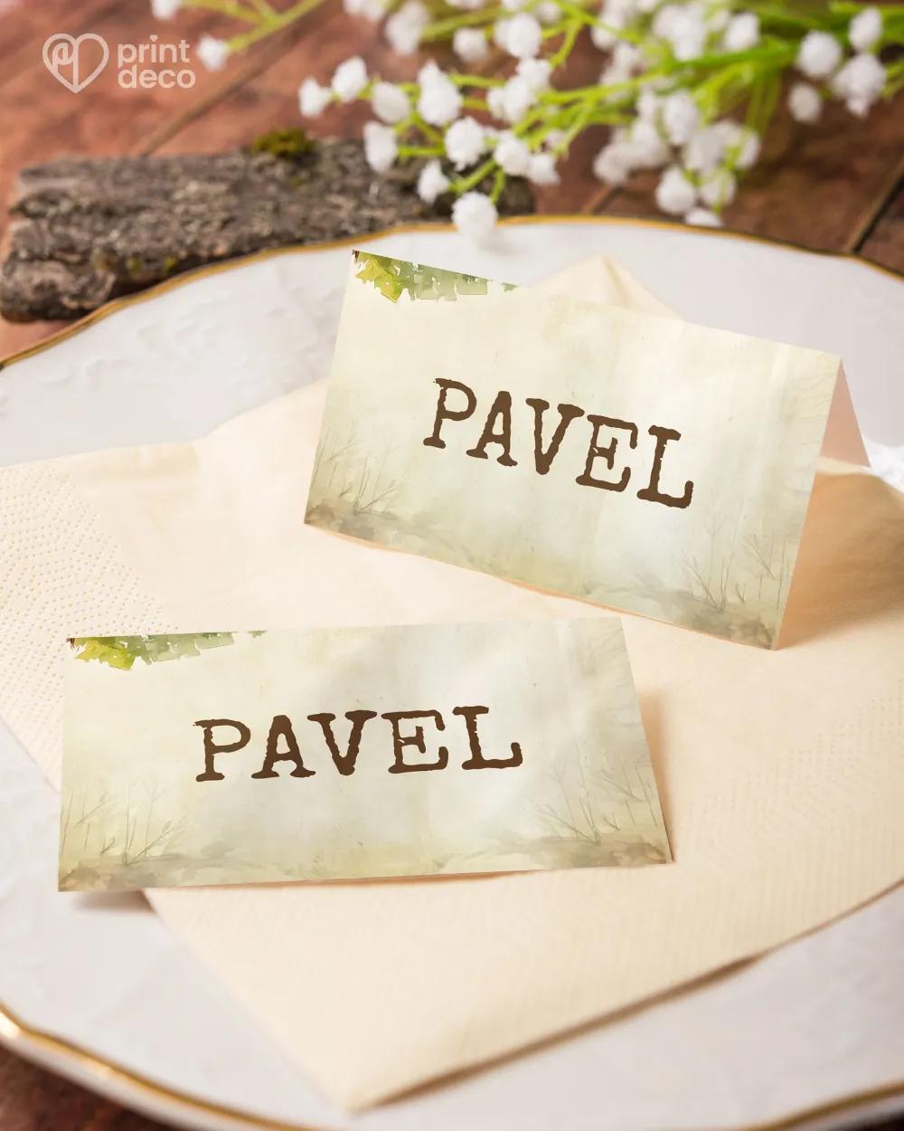 Jmenovky na oslavu Lovecký posed 4/6