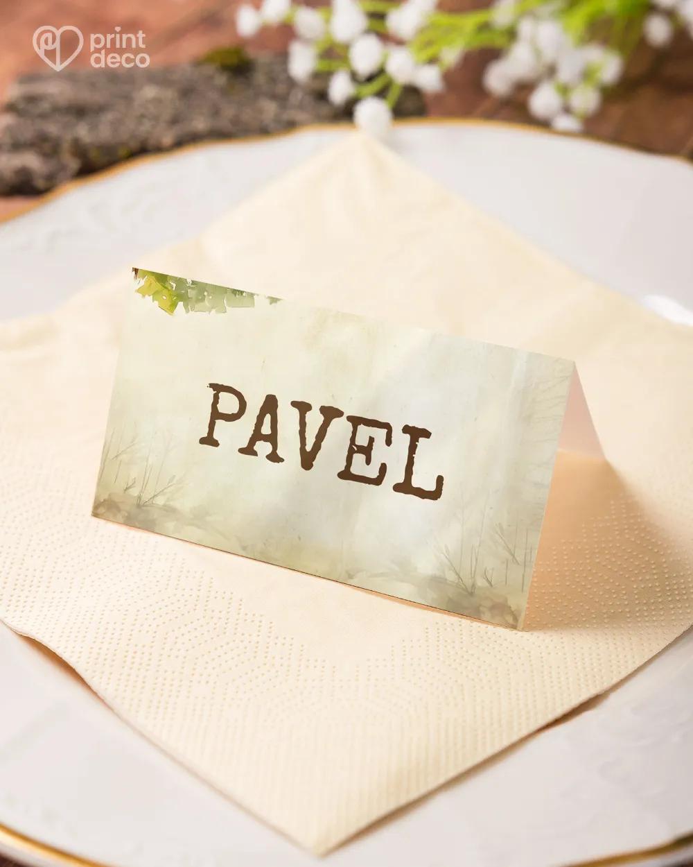 Jmenovky na oslavu Lovecký posed 3/6