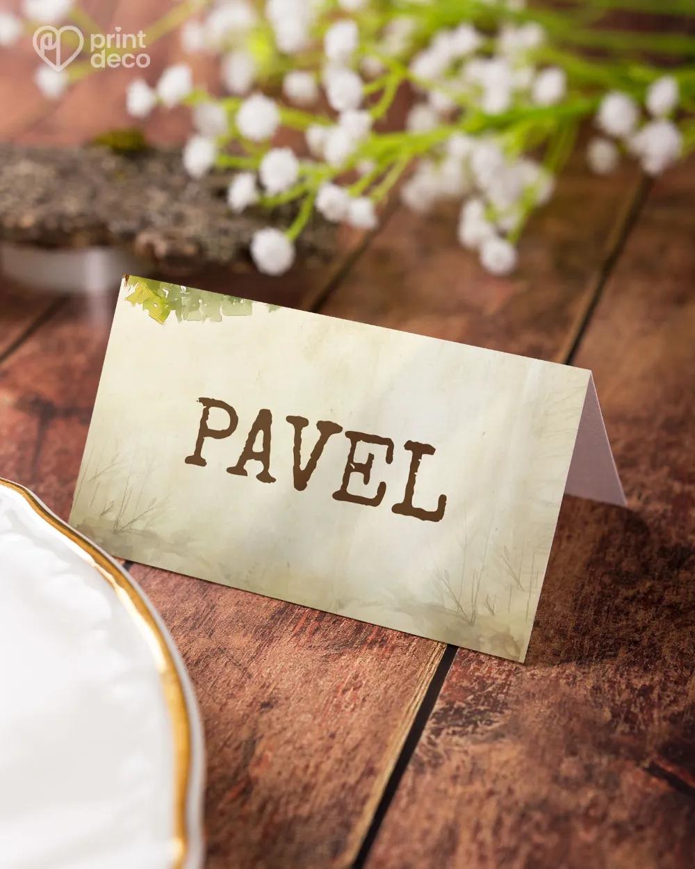 Jmenovky na oslavu Lovecký posed 2/6