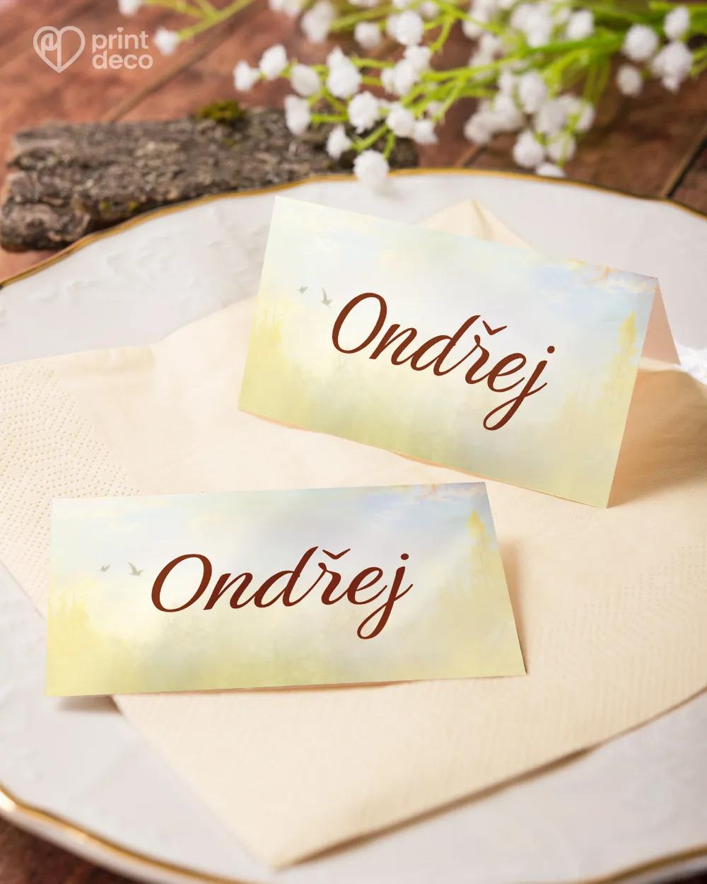 Jmenovky na oslavu Lesní chata 4/6