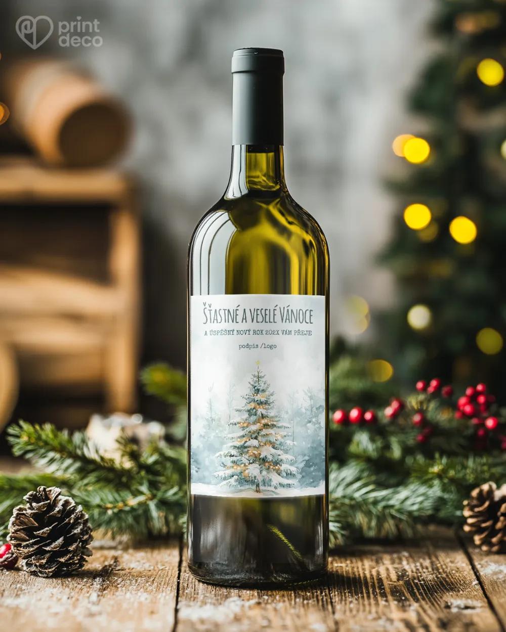 Vánoční etiketa na láhve – motiv 58 A 1/2
