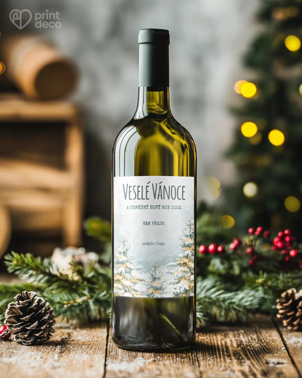 Vánoční etiketa na láhve – motiv 58 B 1/2