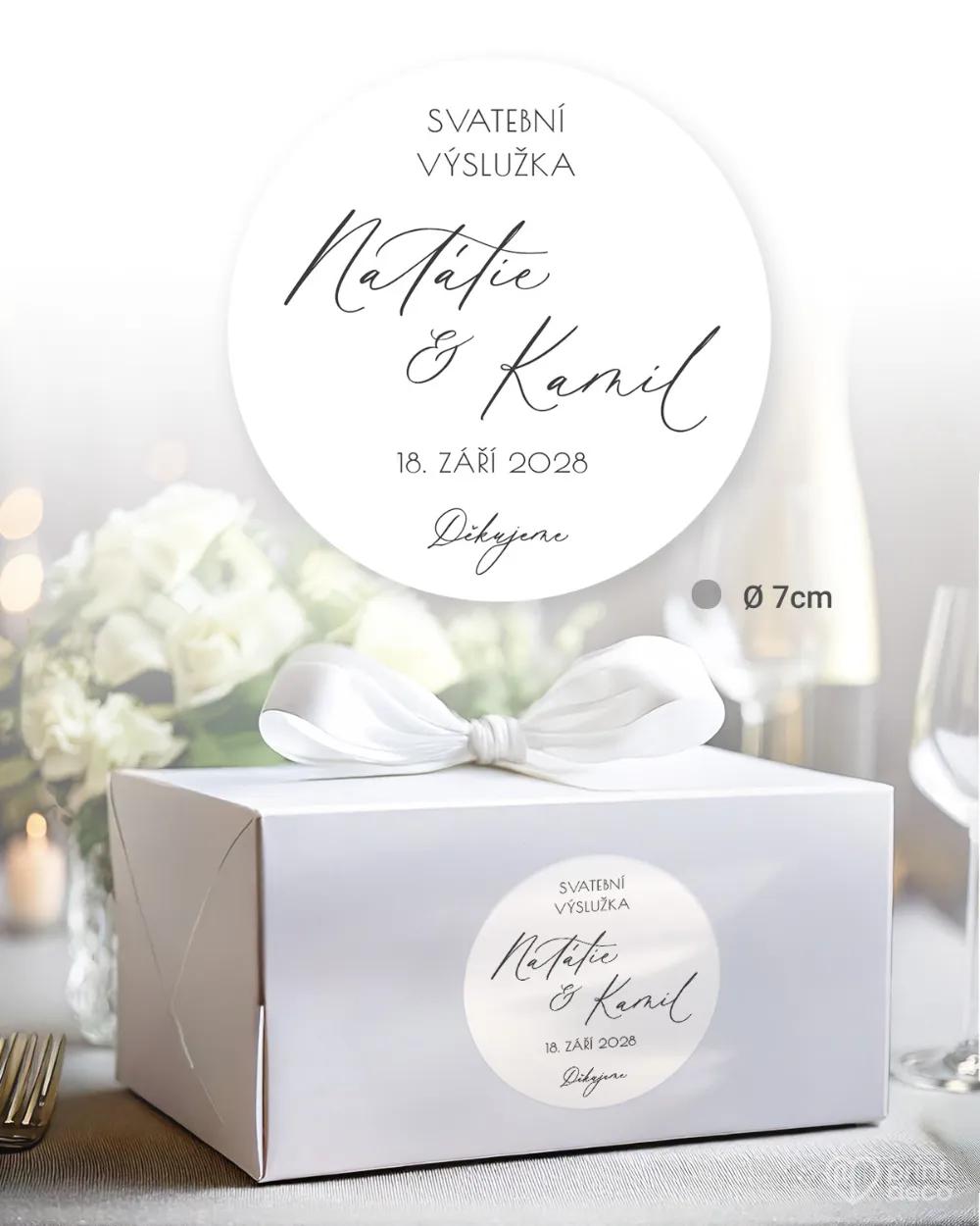 Svatební samolepky na výslužky jemná elegance 1/3