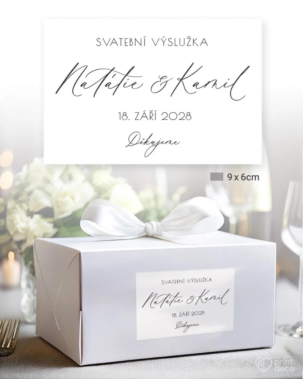 Svatební samolepky na výslužky jemná elegance 2/3