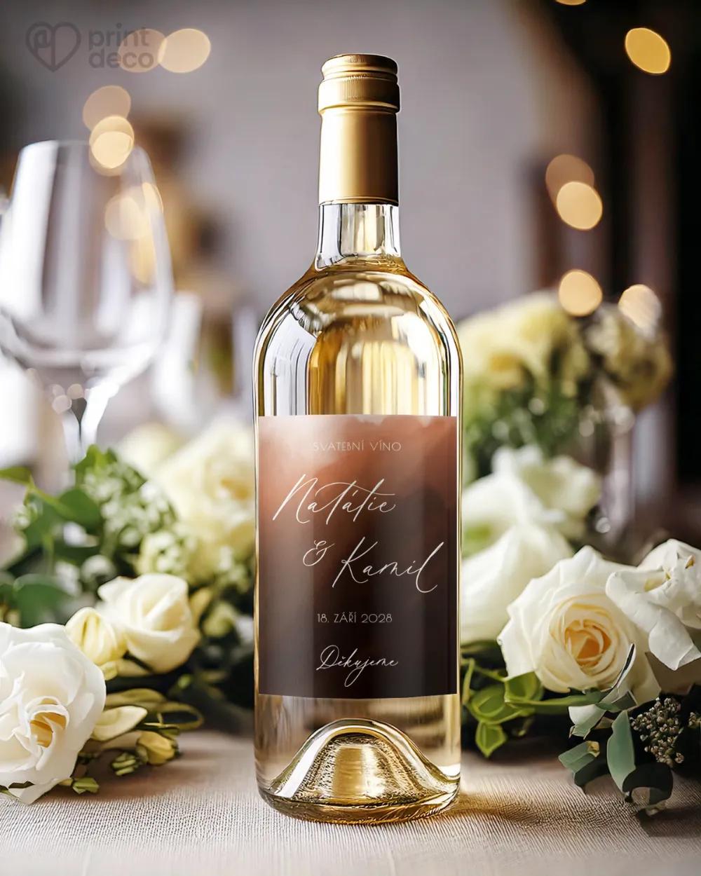 Svatební etikety Akvarelová láska (měděná) 1/2