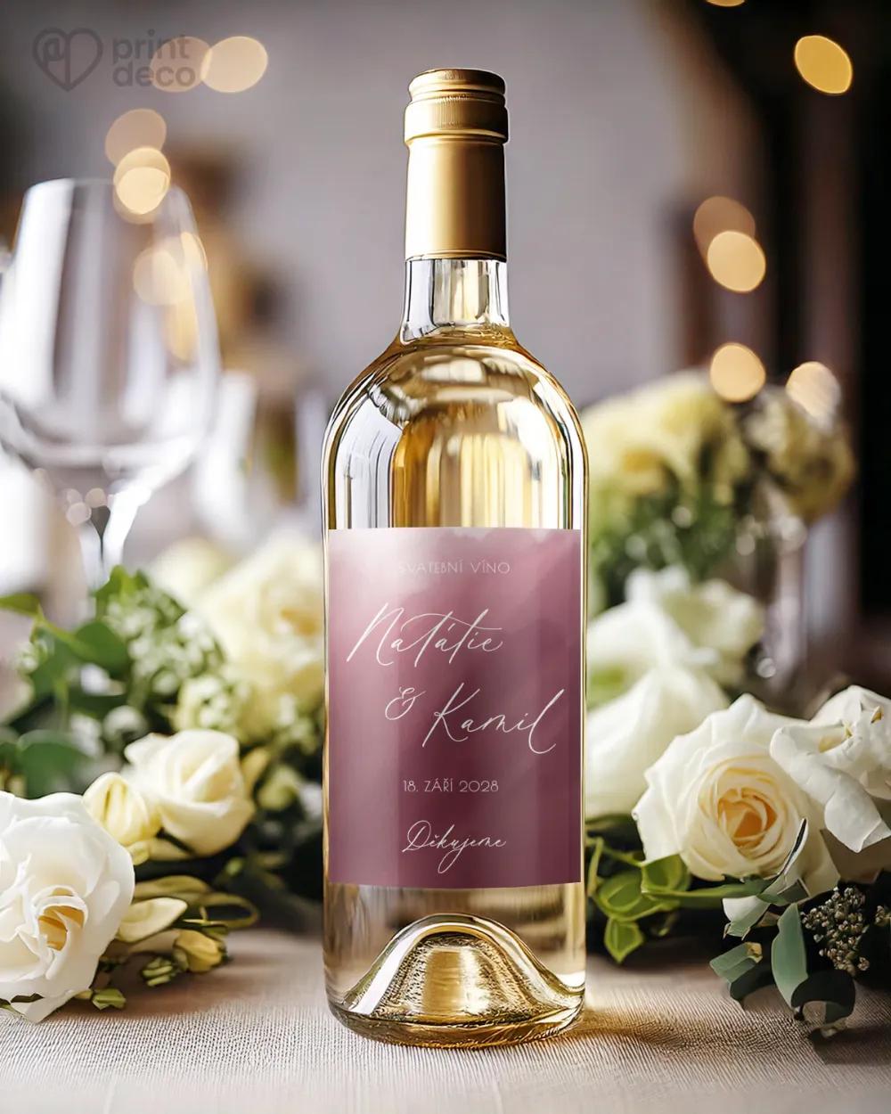 Svatební etikety Akvarelová láska (růžová) 1/2