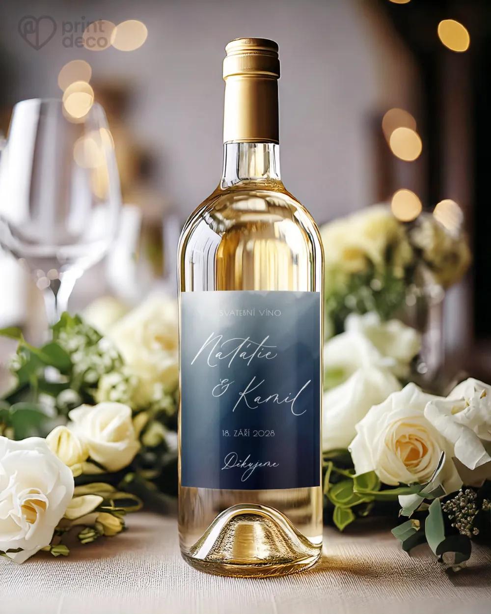 Svatební etikety Akvarelová láska (modrá) 1/2