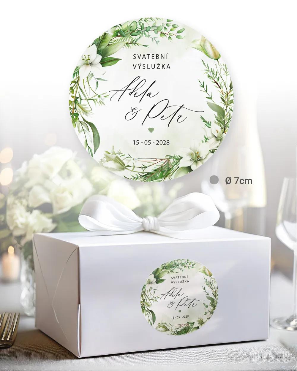 Svatební samolepky na výslužky liliový slib I. 1/3