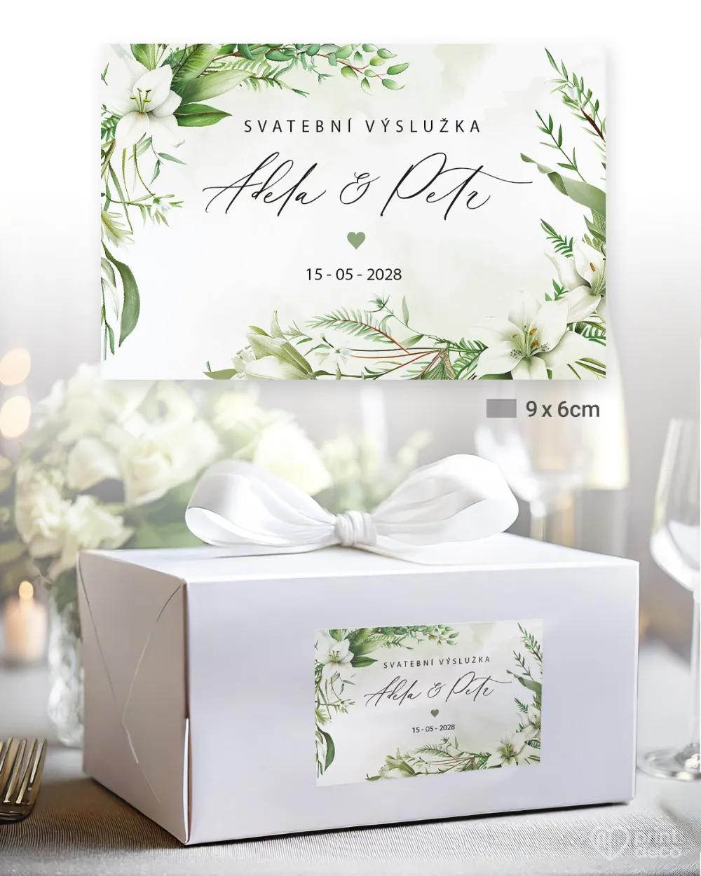 Svatební samolepky na výslužky liliový slib I. 2/3